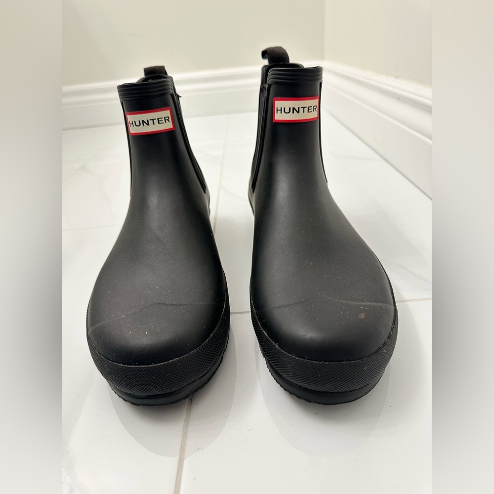Hunter men’s Black original Chelsea rain Boots